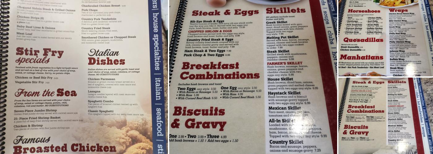 Country-Aire Restaurant Menu