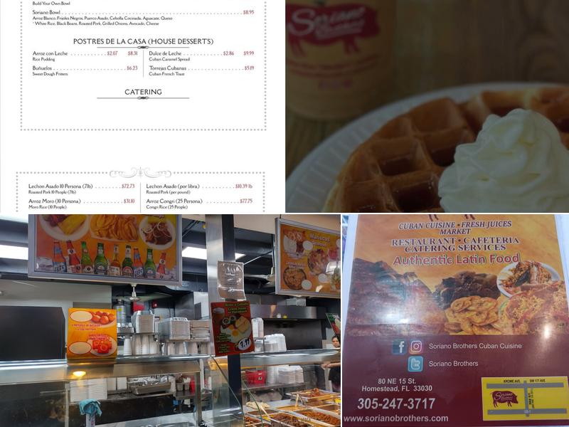 Soriano Brothers Cuban Cuisine Menu