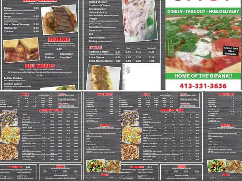 Pizza Chop Menu