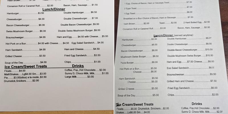 Stu's Restaurant Menu