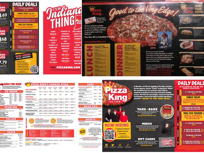 Pizza King Menu