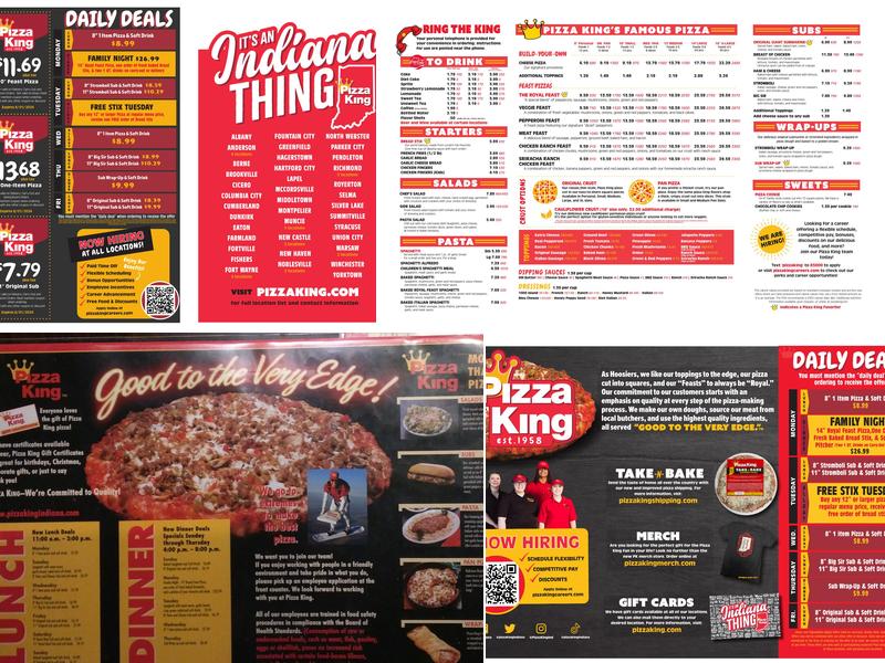 Pizza King Menu