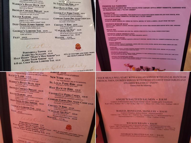 George's Fine Steaks & Spirits Menu