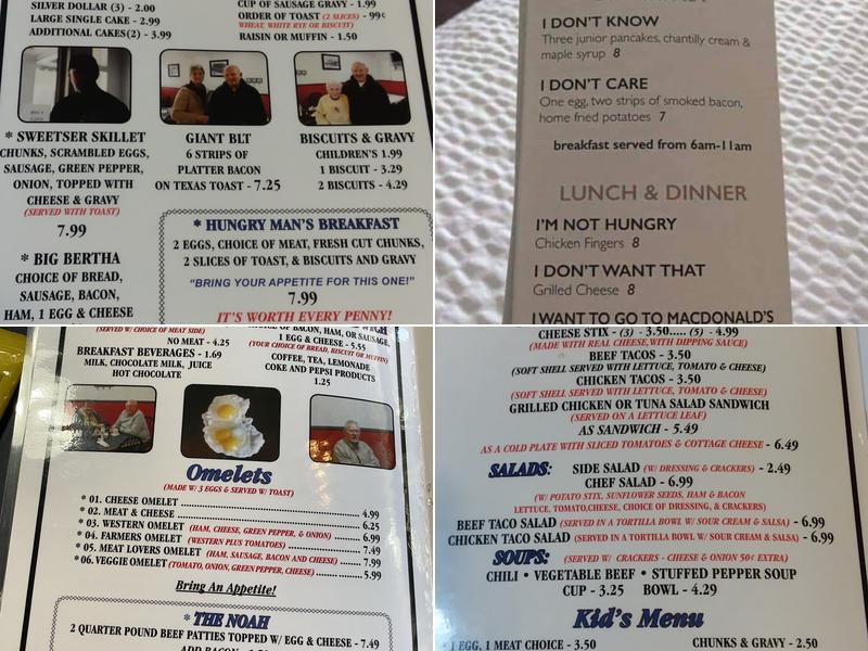 Sweetser Cafe Menu