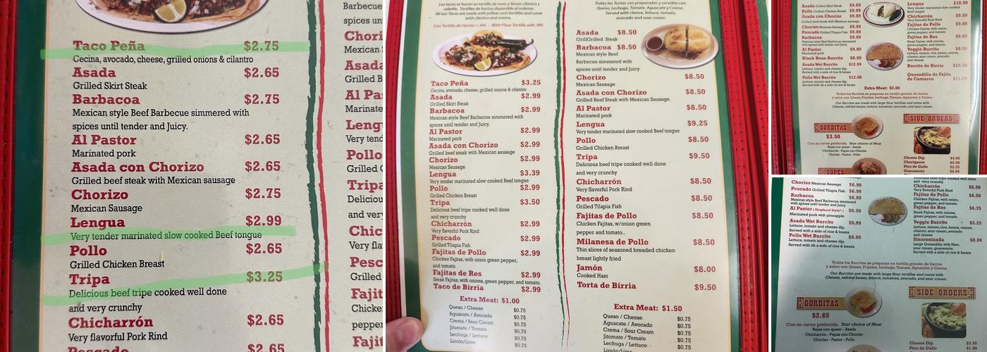 EL Taco Express Menu