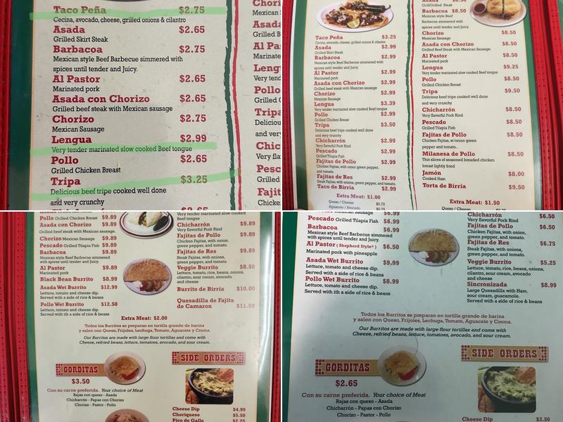 EL Taco Express Menu