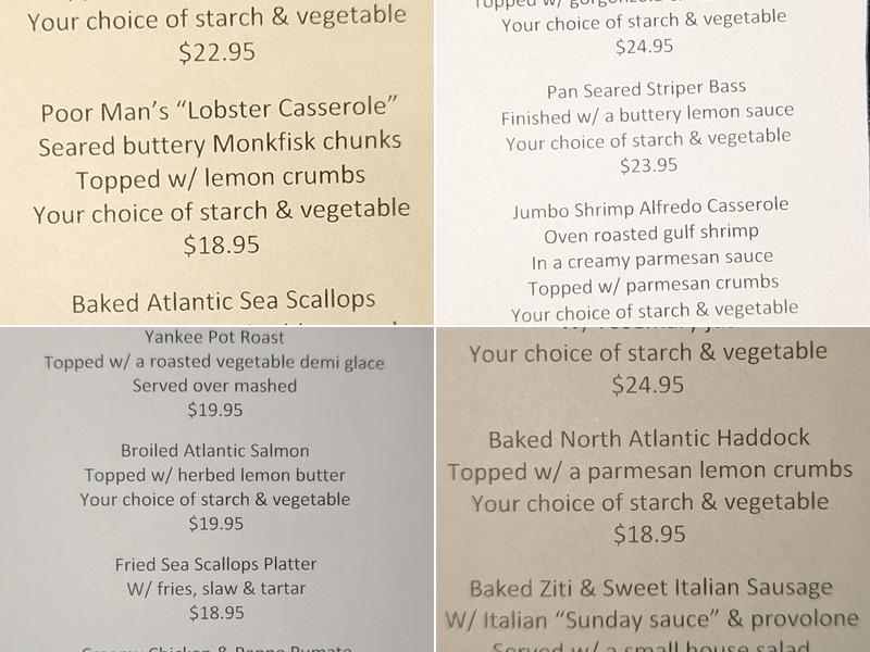 Ebenezer's Bar & Grill Menu