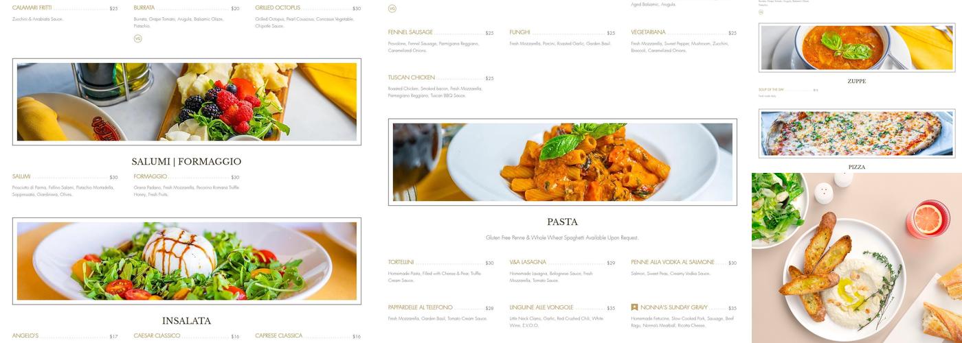 Vic & Angelo's Menu