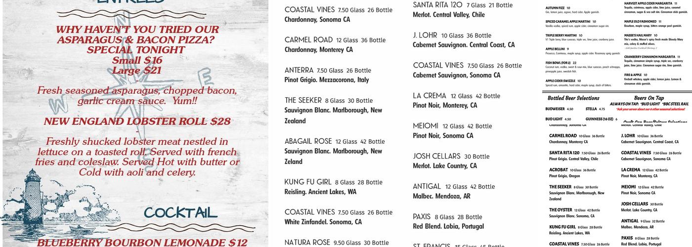 Masse's American Bistro Menu
