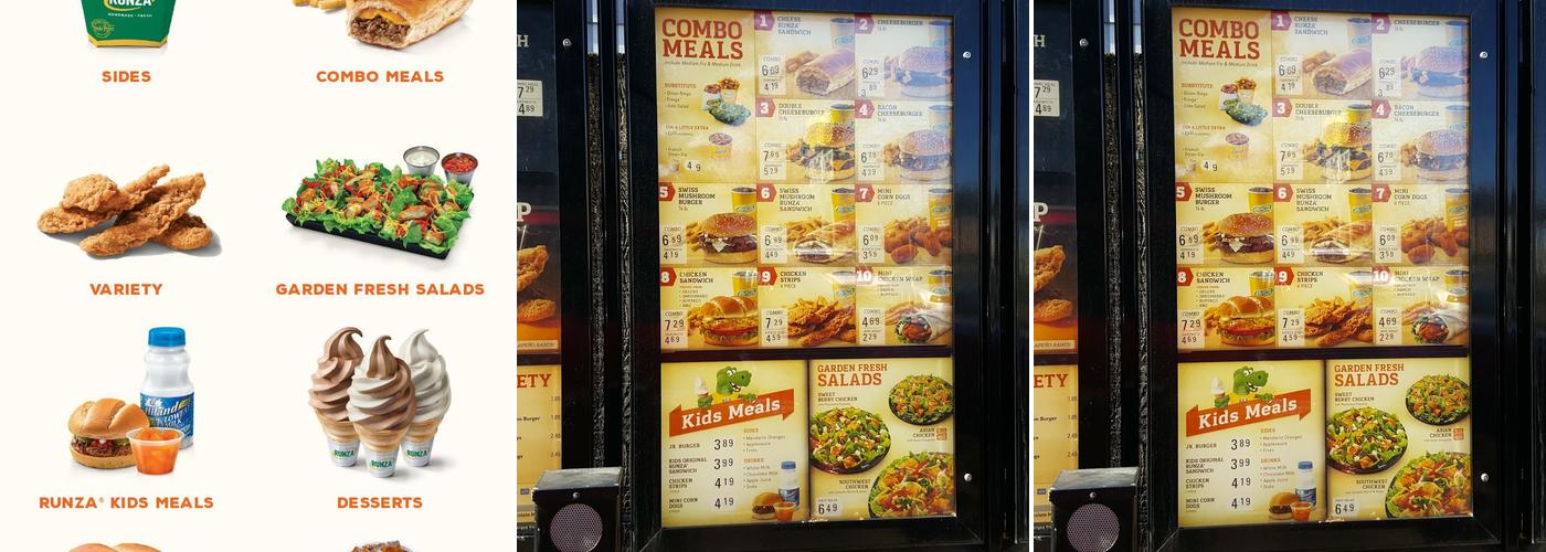 Runza Restaurant Menu