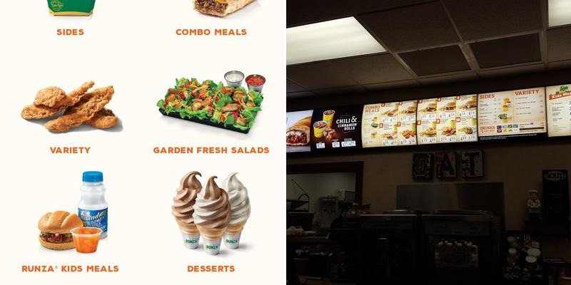 Runza Restaurant Menu