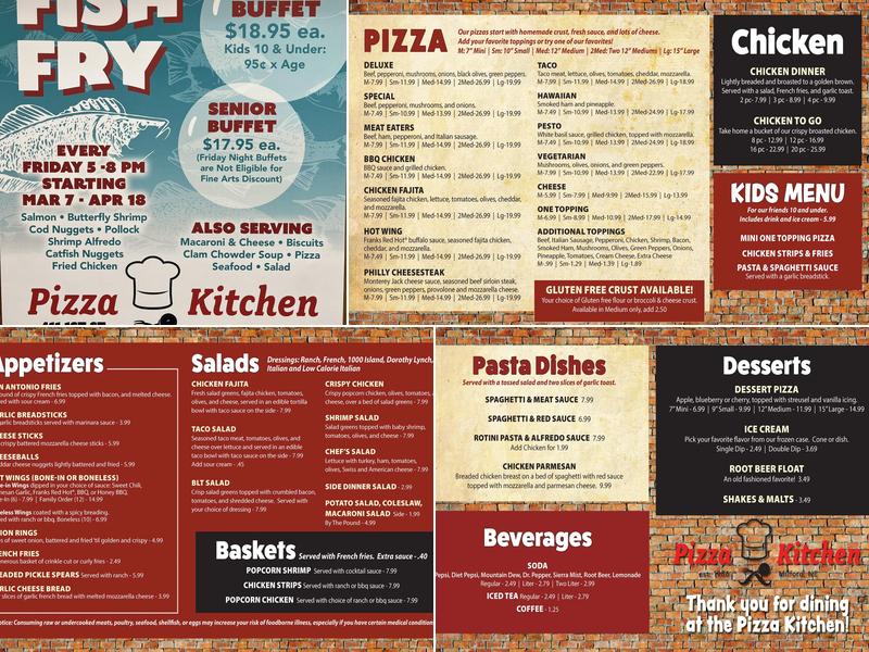 Pizza Kitchen Menu