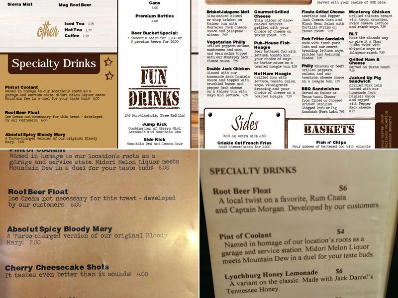 Natty B's Bar and Grill Menu