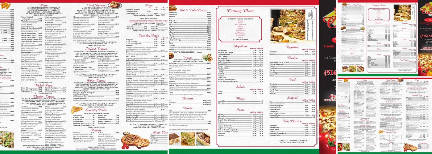 Pizza Cucina North Merrick Menu