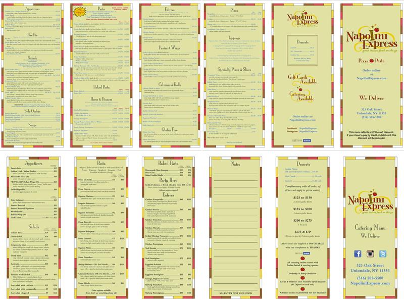 Napolini Express Menu