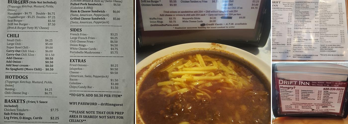 Drift Inn Menu