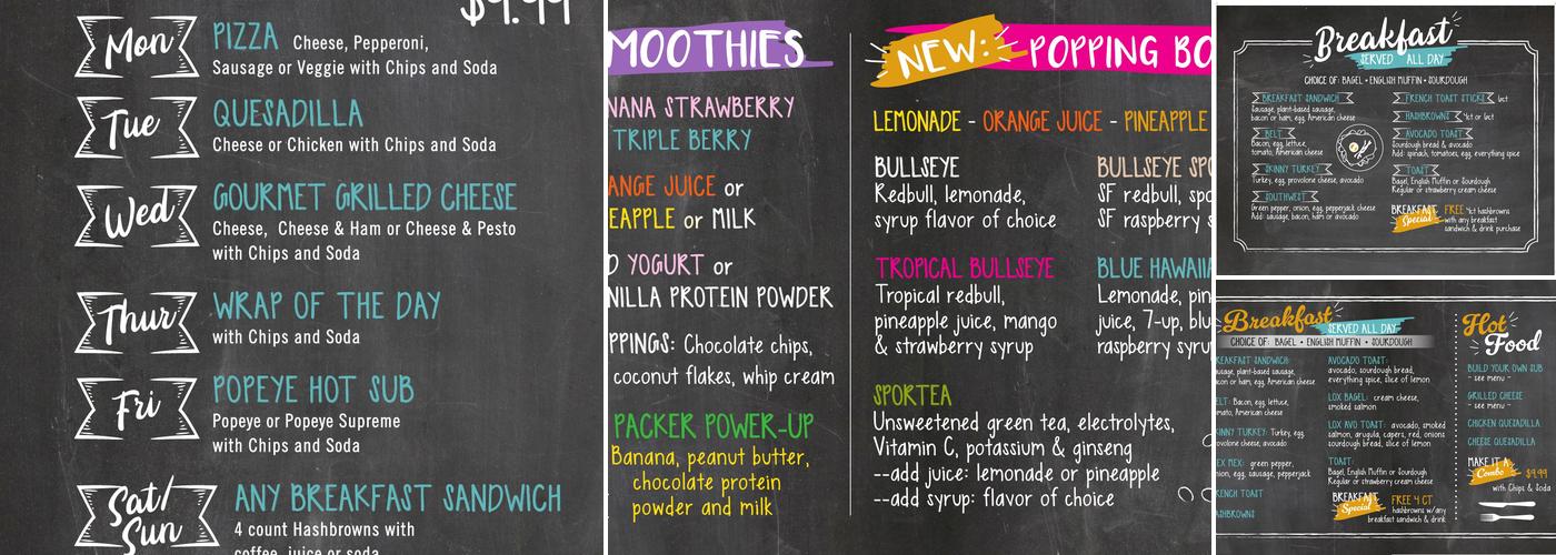 Ed's Cafe Menu