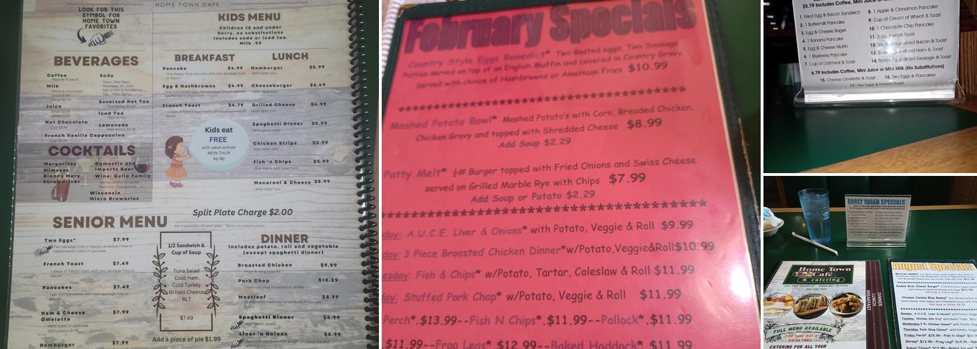 Home Town Cafe Menu