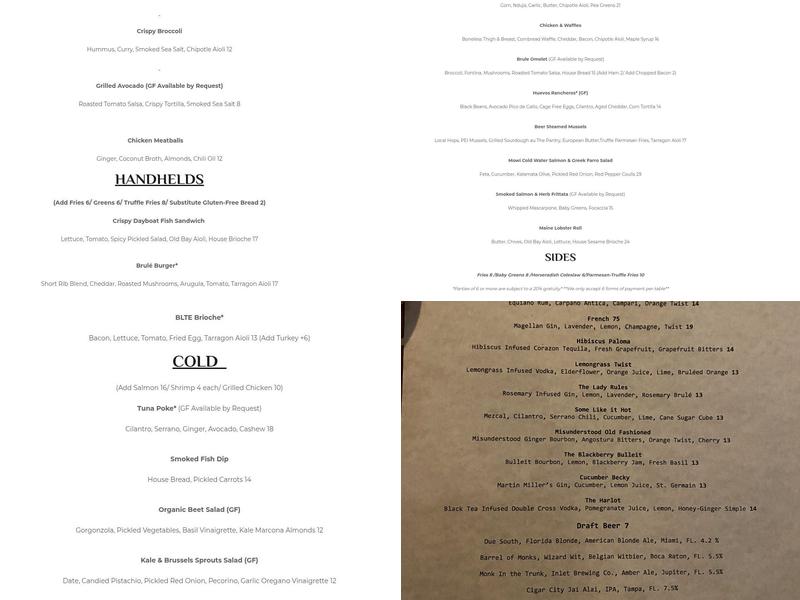 Brule Bistro Menu