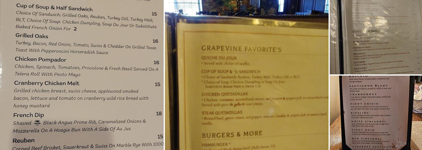 Grapevine Café Menu