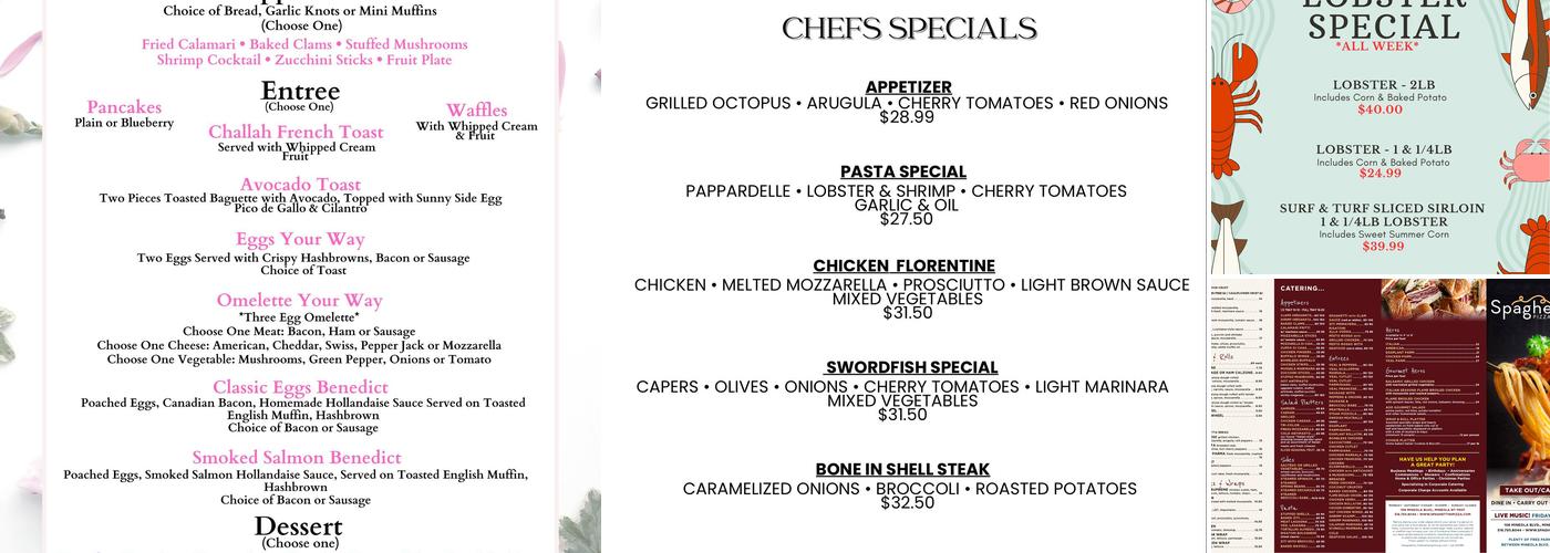 Spaghettini Pizza Menu