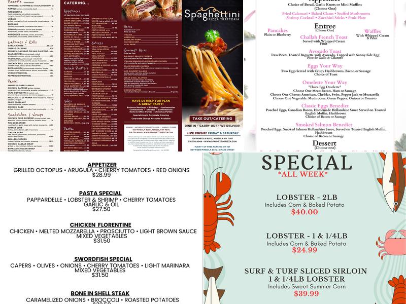 Spaghettini Pizza Menu