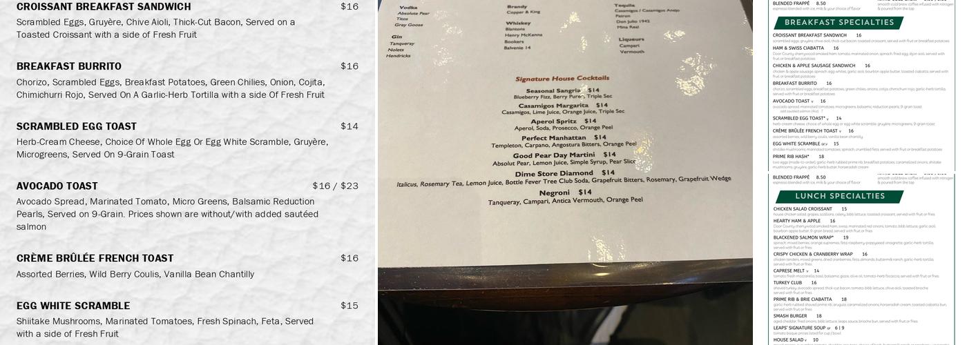Leaps & Bounds Café Menu