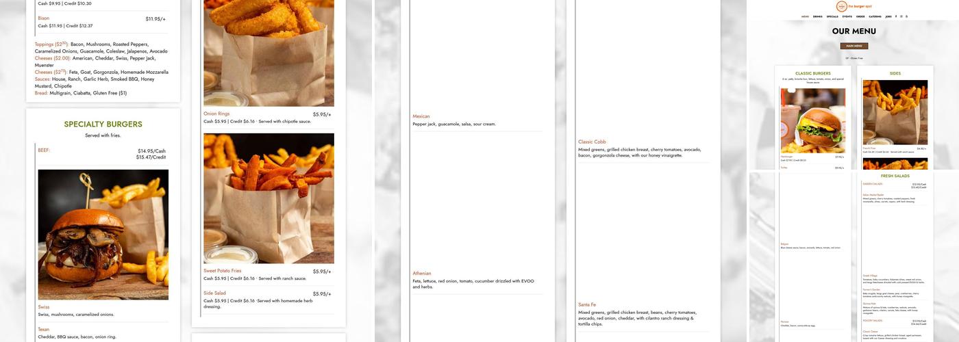 The Burger Spot Menu