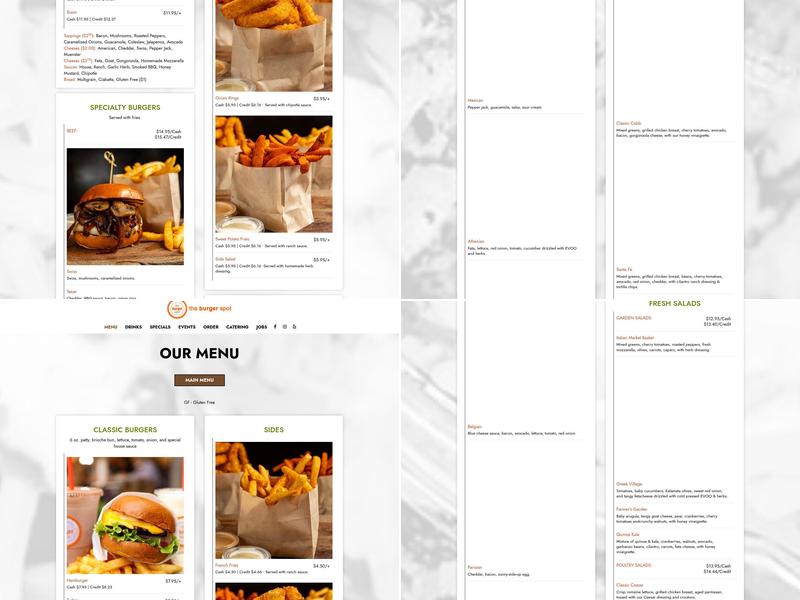 The Burger Spot Menu