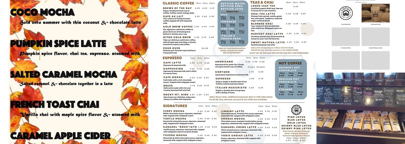 Copper Rock Coffee Menu