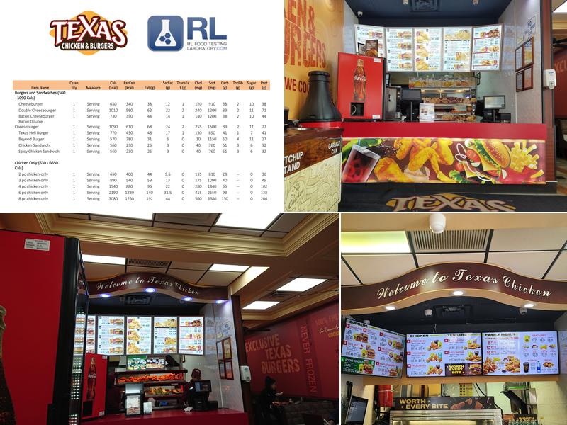 Tex's Chicken & Burgers Menu