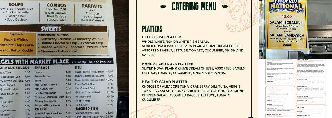 Bagels With Deli Menu