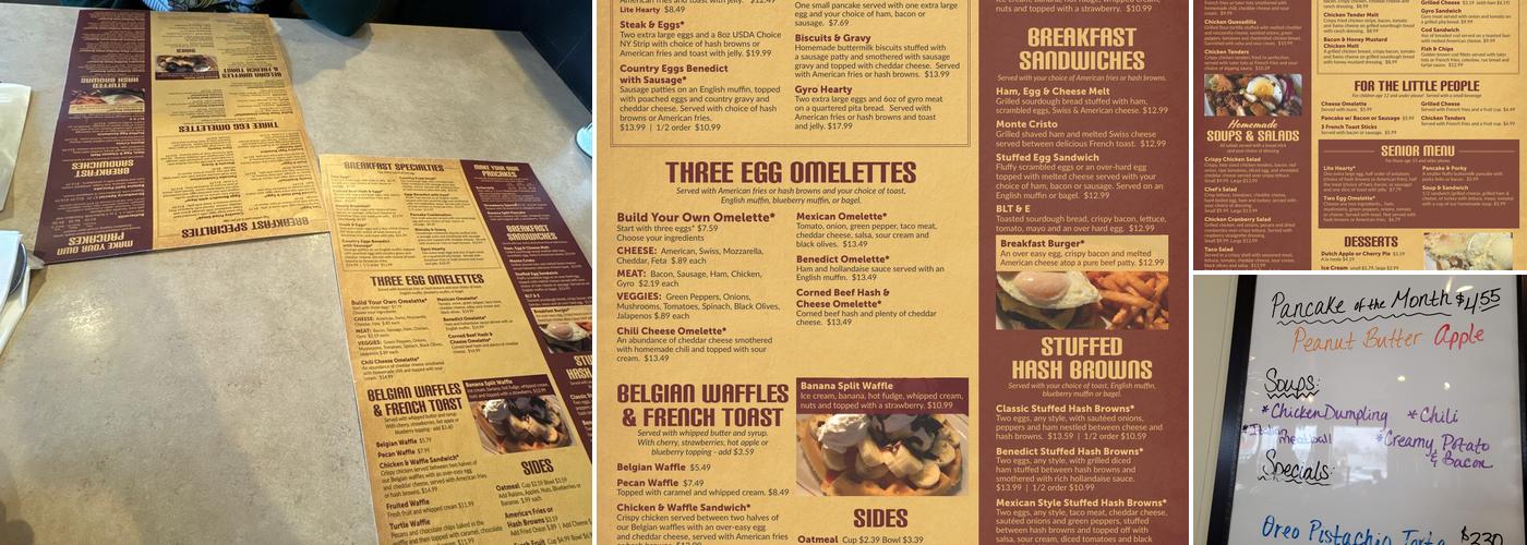 The Pancake Place Menu