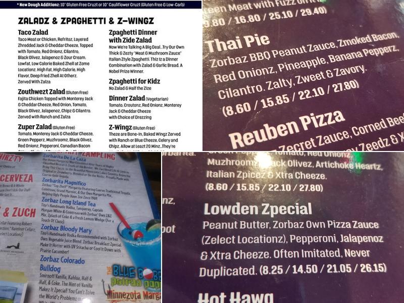 Zorbaz Menu