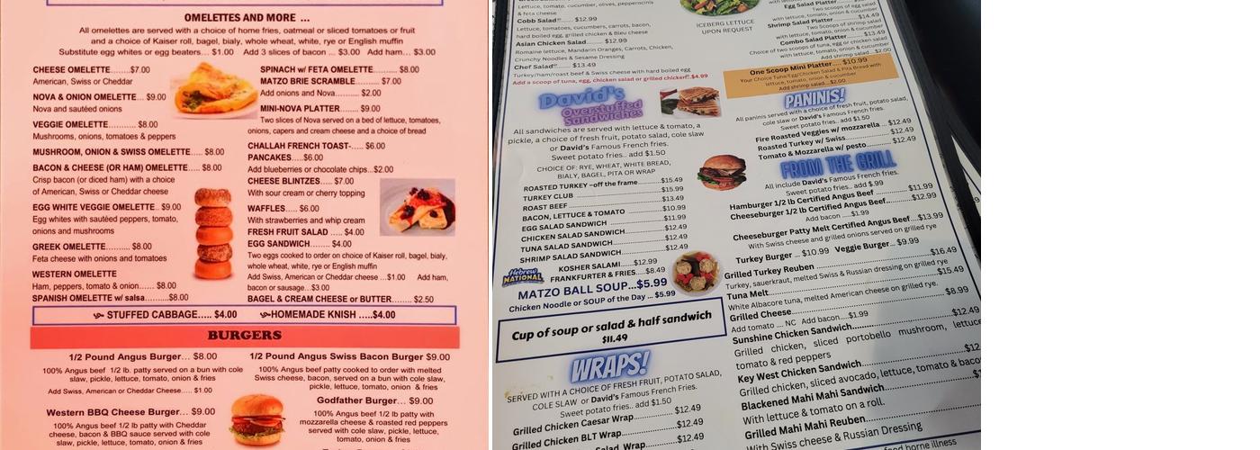 Coral Cafe Menu
