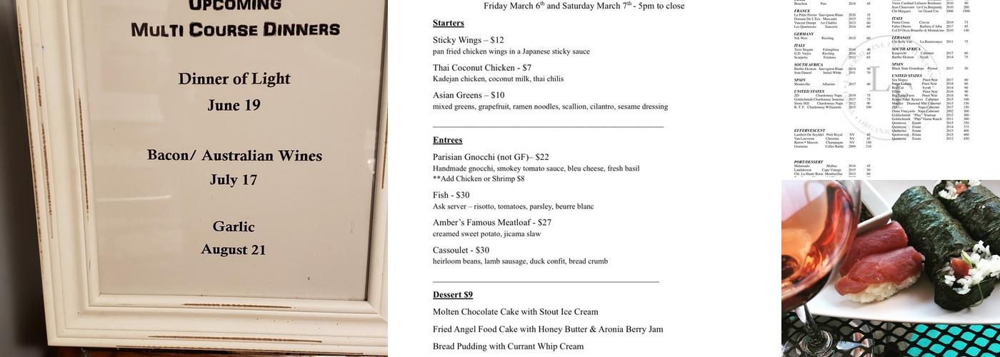 LA FERME Menu