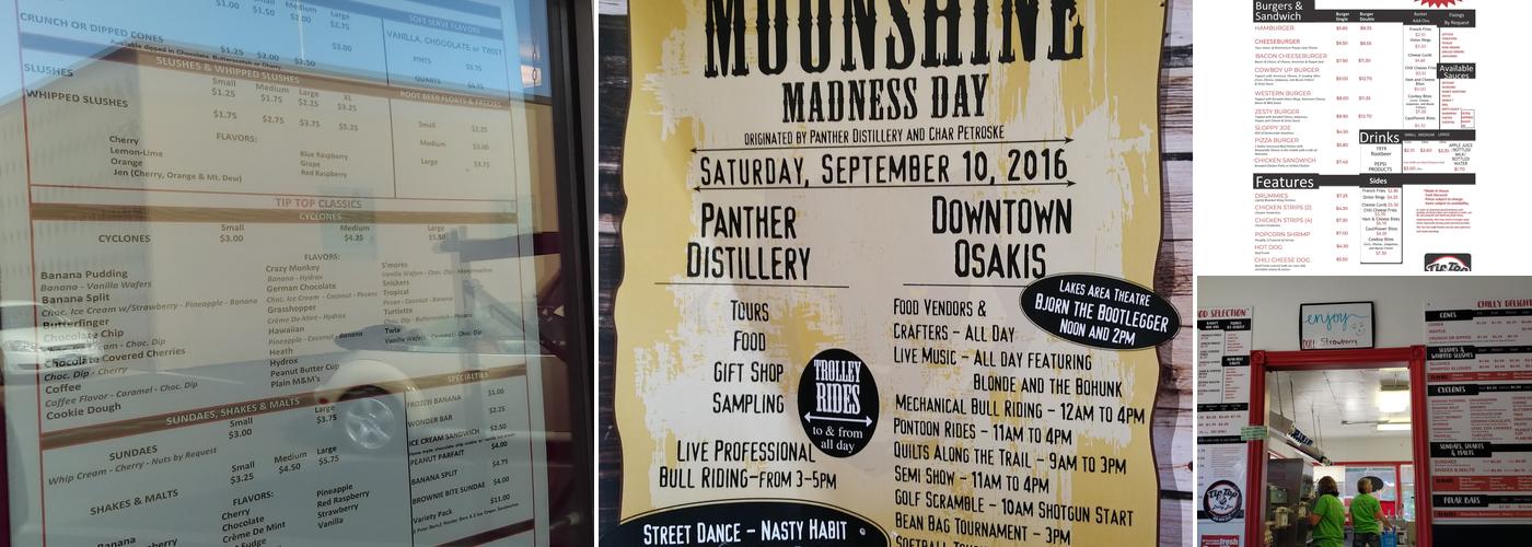 Tip Top Dairy Bar Menu