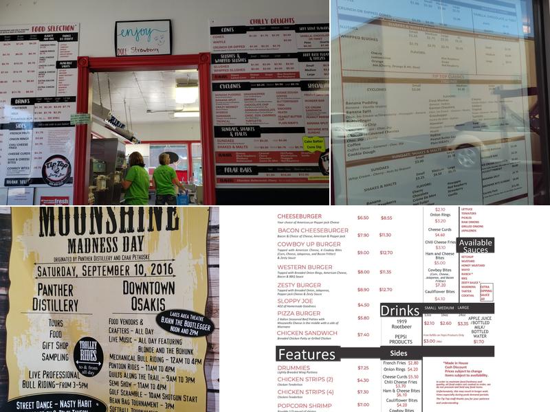 Tip Top Dairy Bar Menu