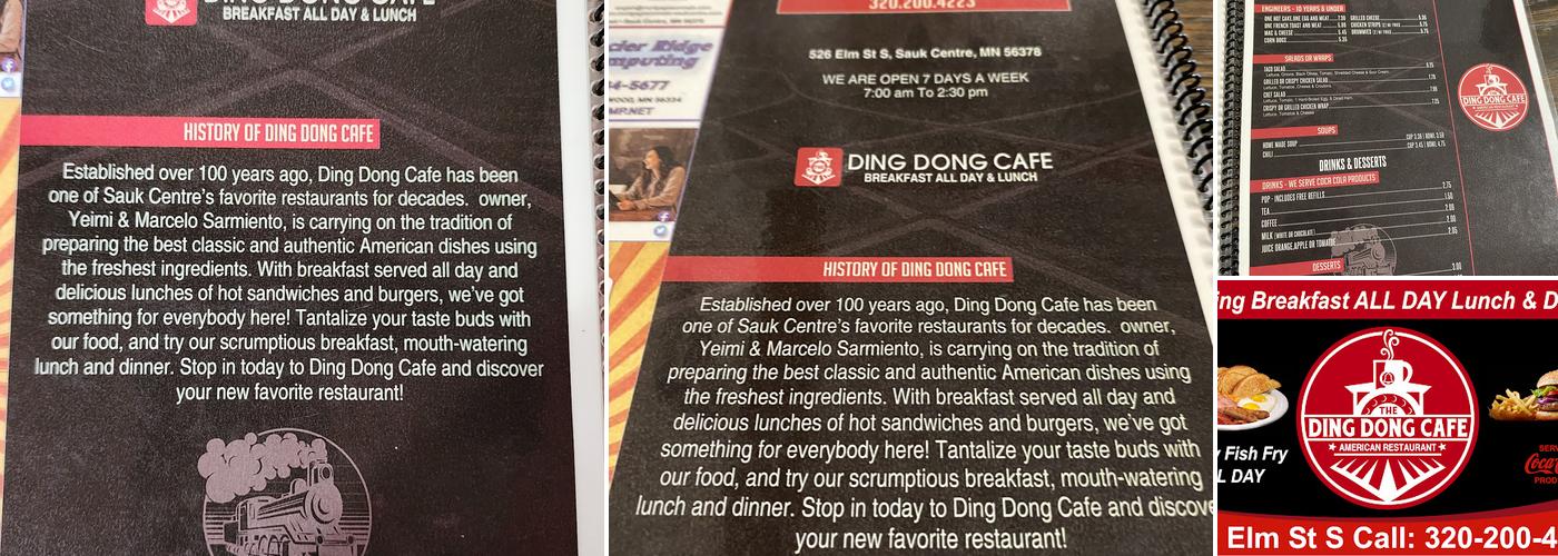 Ding Dong.Cafe Menu