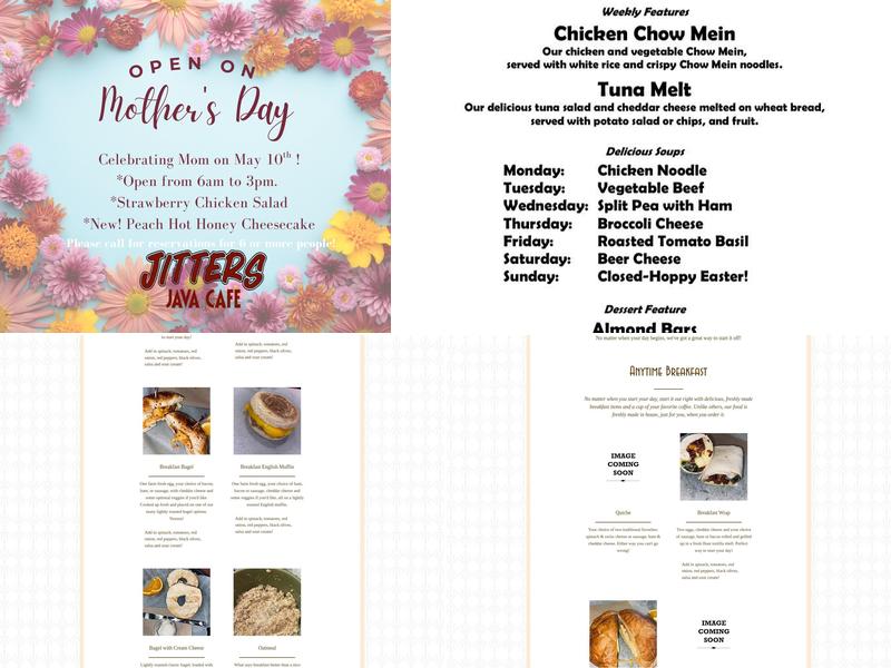 Jitters Java Cafe Menu