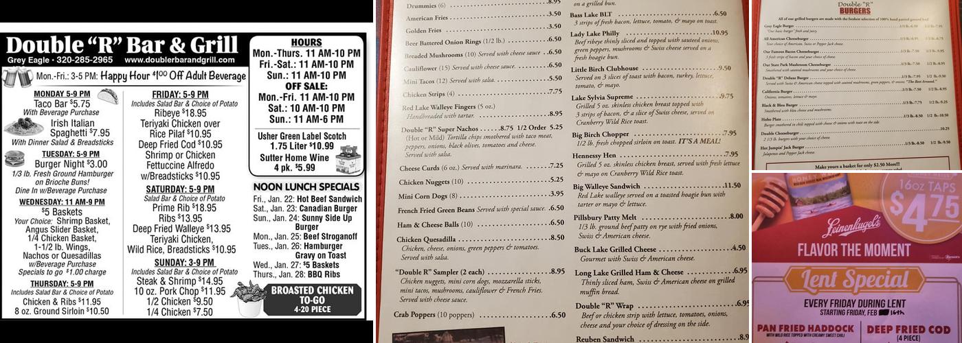 Double R Bar & Grill Menu