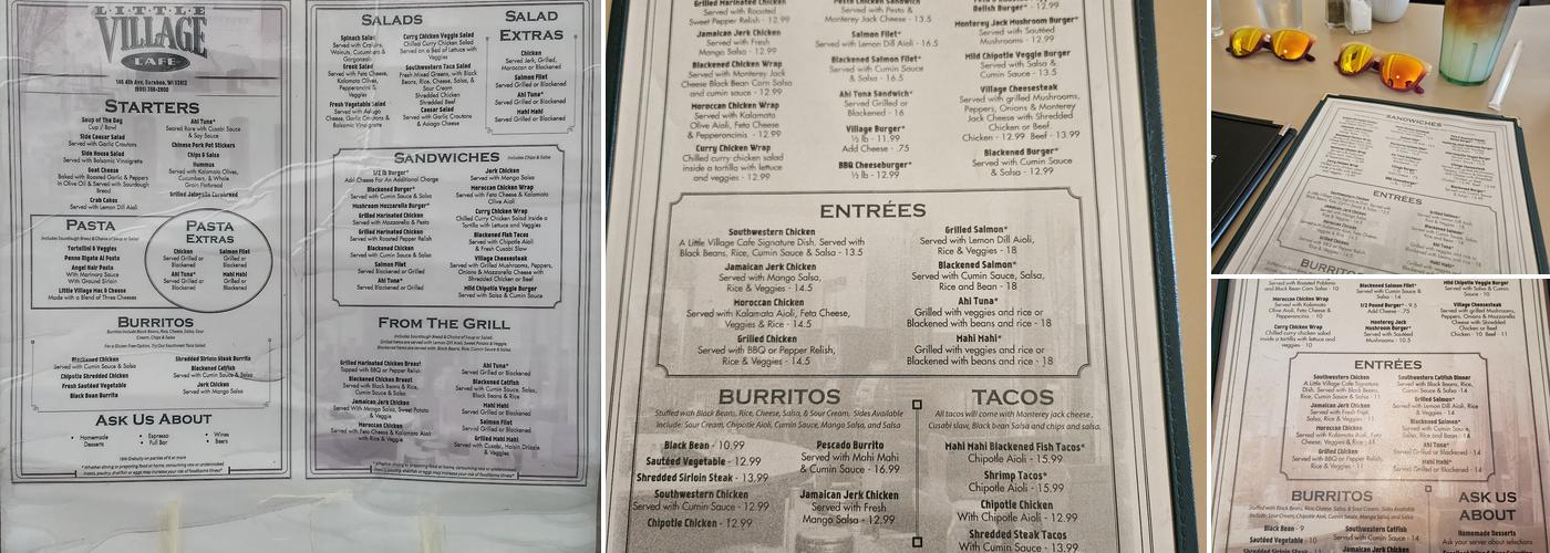 Little Village Cafe Menu