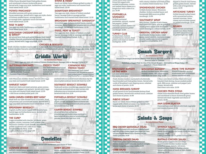 Broadway Diner Menu