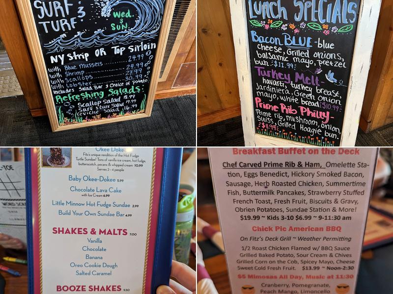 Fitz's On The Lake Menu