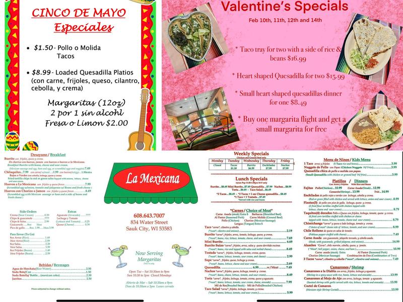La Mexicana Menu