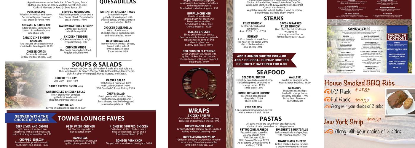 Quindt's Towne Lounge Restaurant & Bar Menu