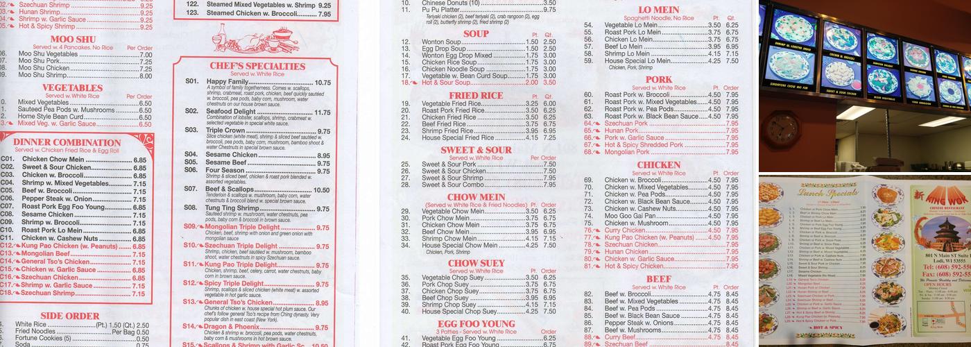 King Wok Menu