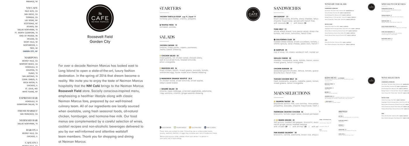 NM Cafe Menu