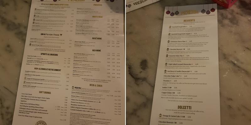 Pizza Express Menu