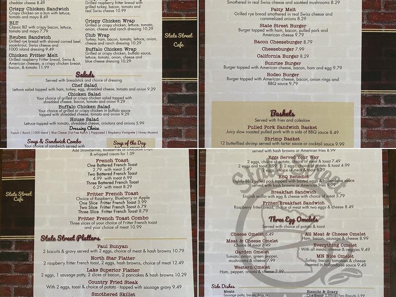 State Street Cafe Menu